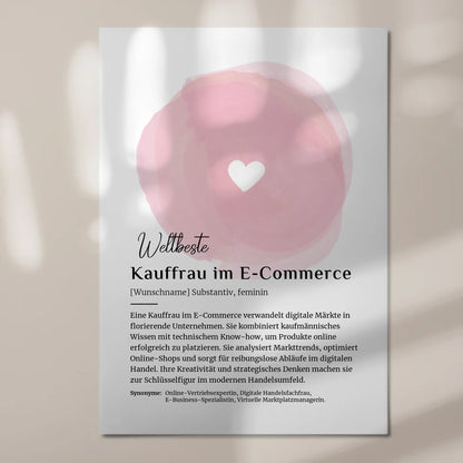 Fotoboard Magnet Wandbild Kauffrau E-Commerce Geschenk