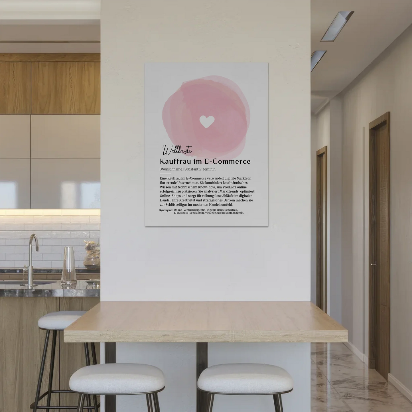 Fotoboard Magnet Wandbild Kauffrau E-Commerce Geschenk