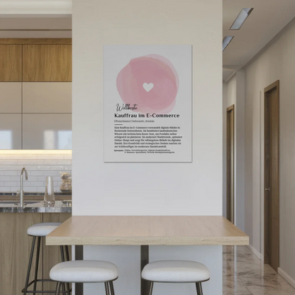 Fotoboard Magnet Wandbild Kauffrau E-Commerce Geschenk