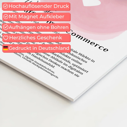 Fotoboard Magnet Wandbild Kauffrau E-Commerce Geschenk