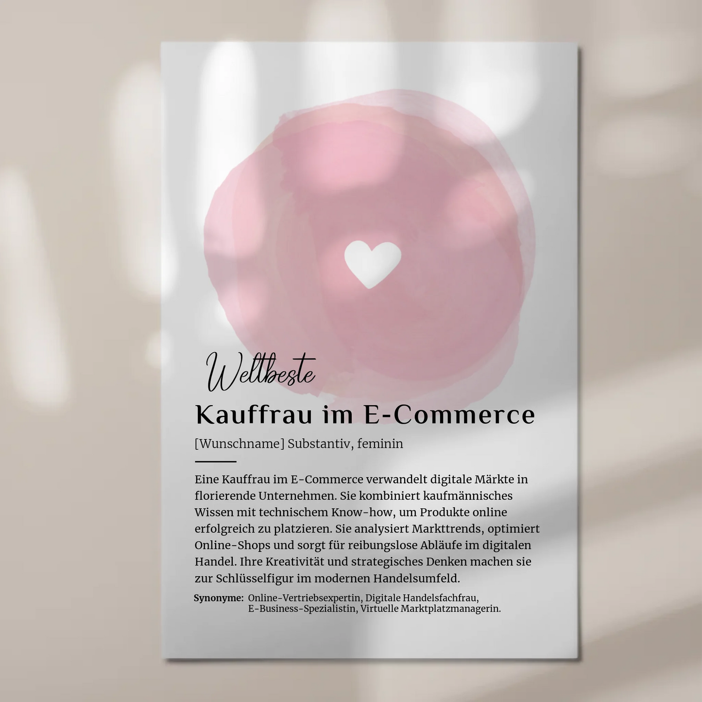 Fotoboard Magnet Wandbild Kauffrau E-Commerce Geschenk