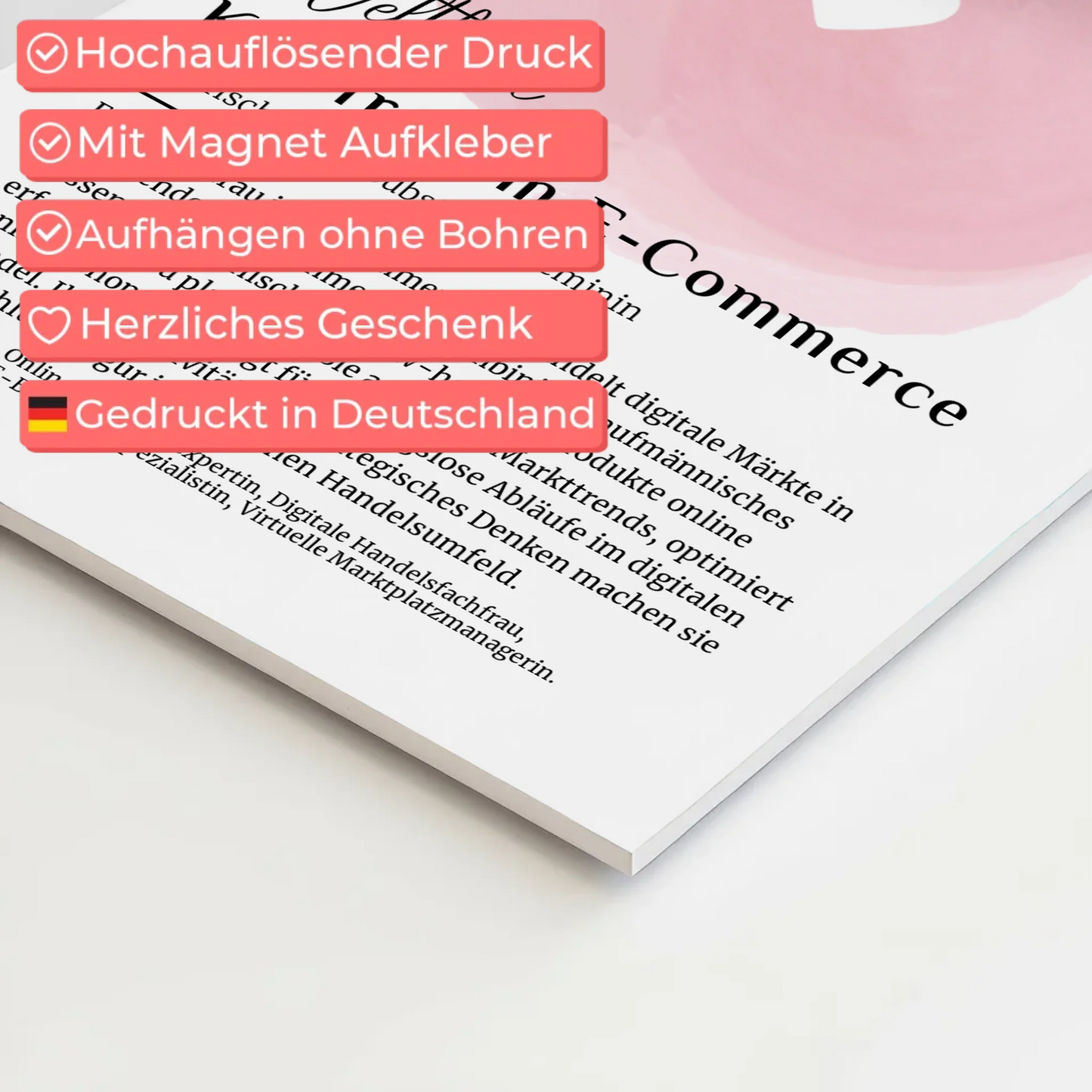 Fotoboard Magnet Wandbild Kauffrau E-Commerce Geschenk