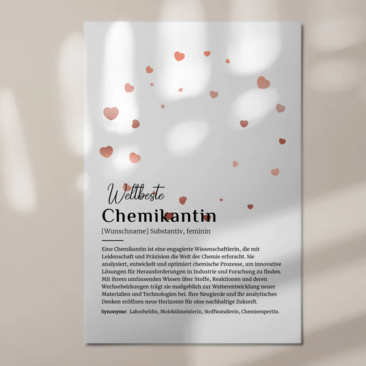 Fotoboard Magnetisch Chemikantin mit Namen Geschenkidee
