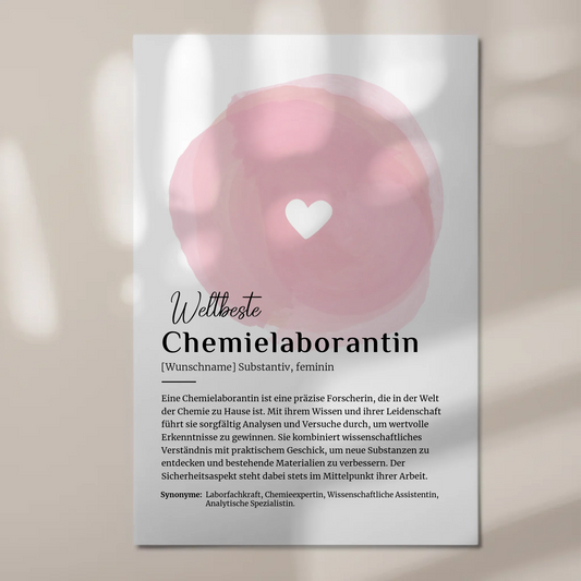 Fotoboard Magnetisch Chemielaborantin mit Namen Geschenk