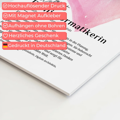 Poster Magnetisch Fachinformatikerin mit Namen Geschenkidee