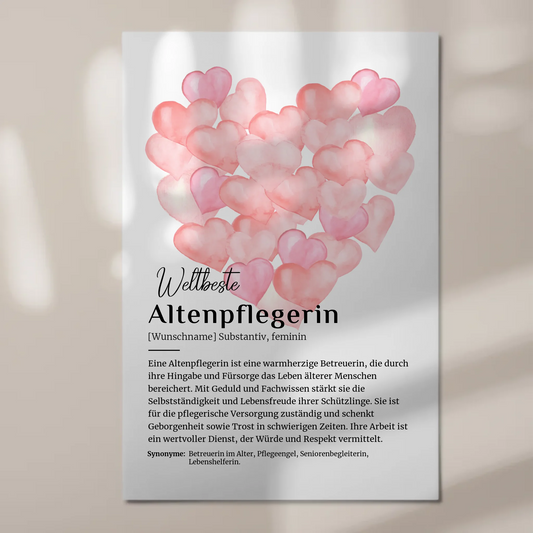 Fotoboard Poster Magnetisch Altenpflegerin mit Namen Geschenk