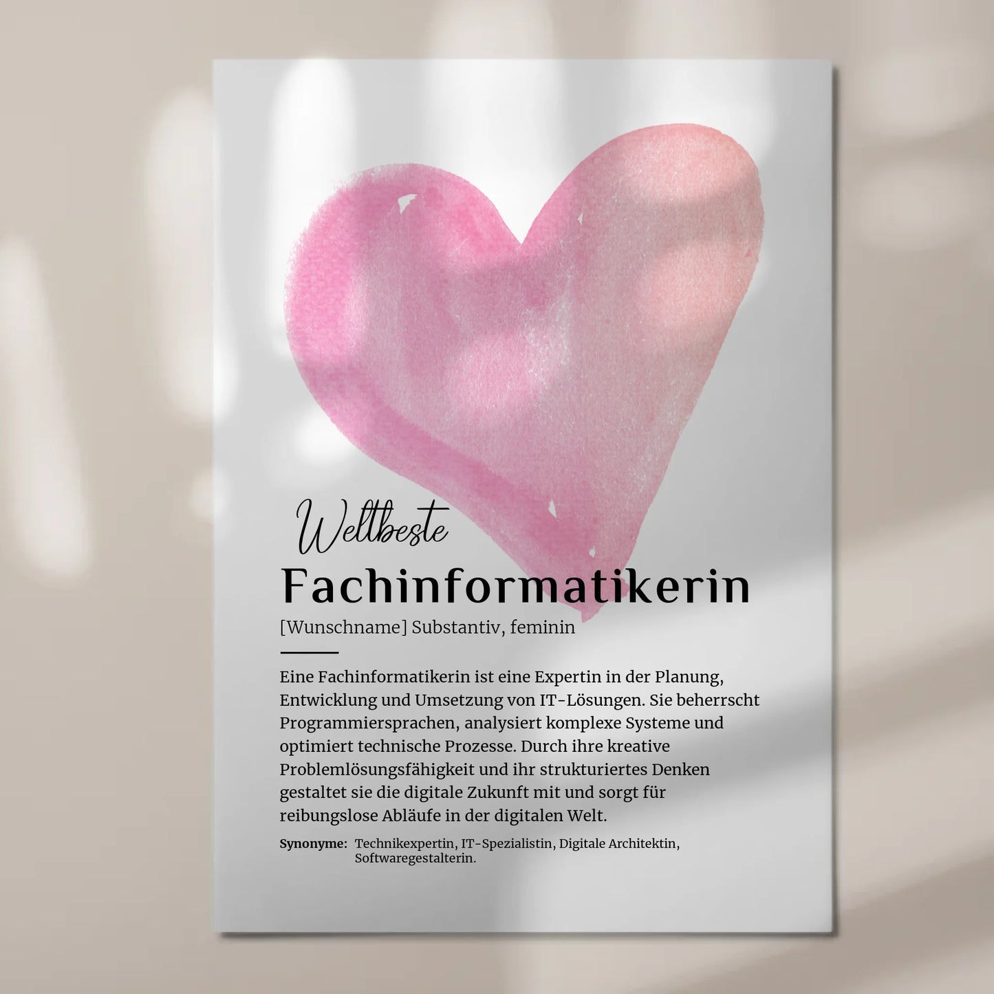 Poster Magnetisch Fachinformatikerin mit Namen Geschenkidee