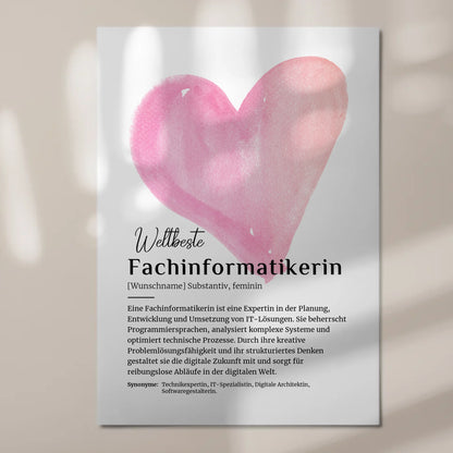 Poster Magnetisch Fachinformatikerin mit Namen Geschenkidee
