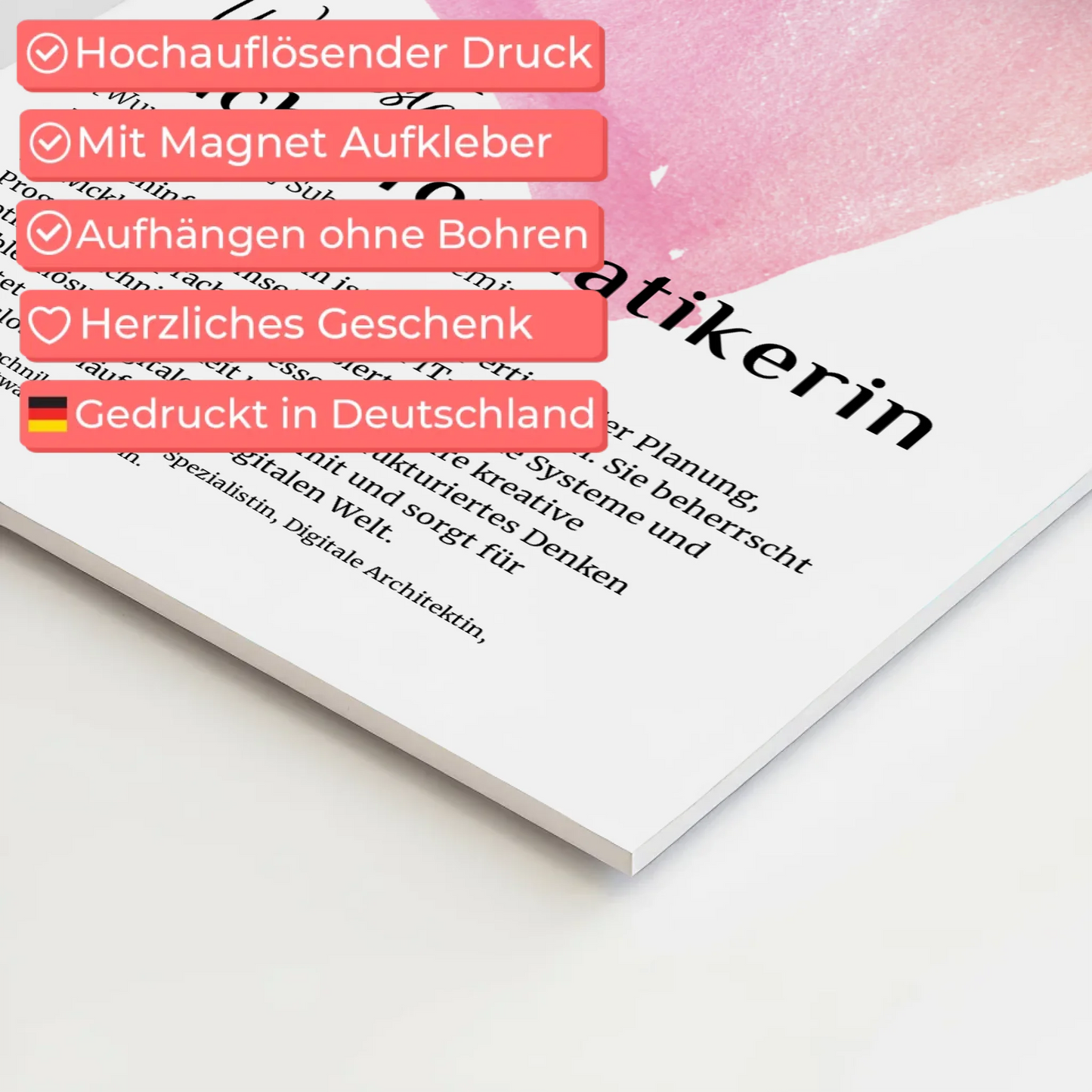 Poster Magnetisch Fachinformatikerin mit Namen Geschenkidee