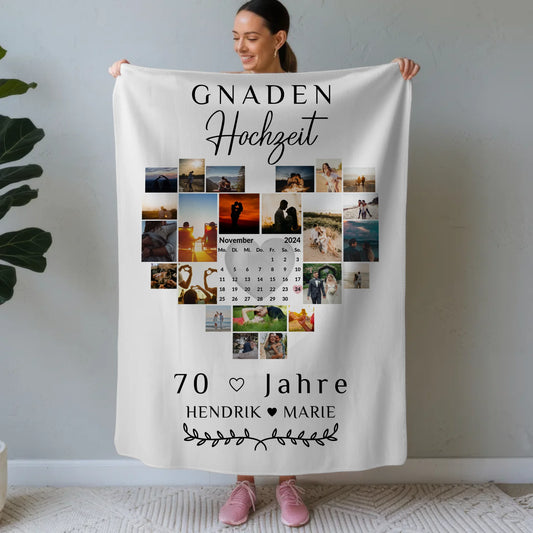 Kuscheldecke Foto 70 Hochzeitstag Gnadenhochzeit Geschenk
