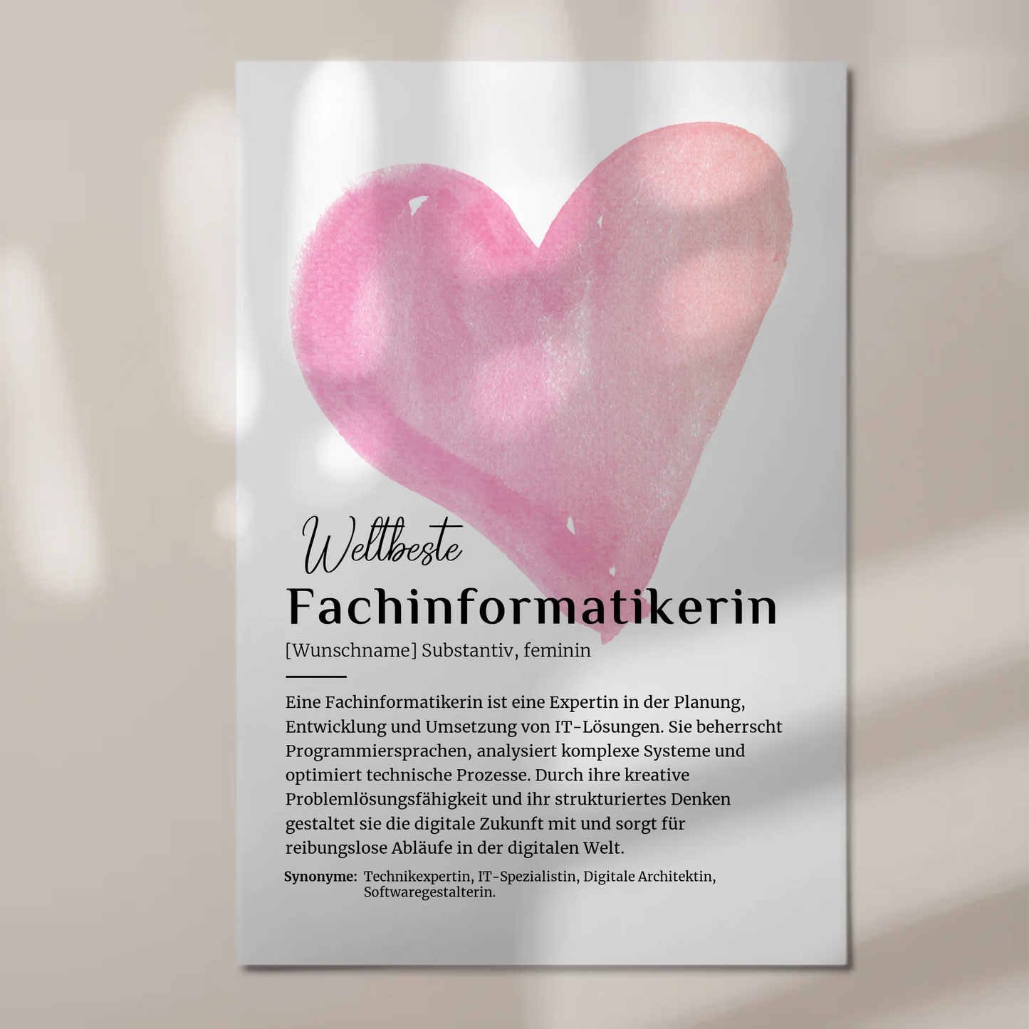 Poster Magnetisch Fachinformatikerin mit Namen Geschenkidee