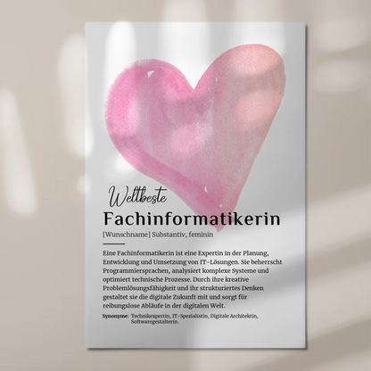Poster Magnetisch Fachinformatikerin mit Namen Geschenkidee