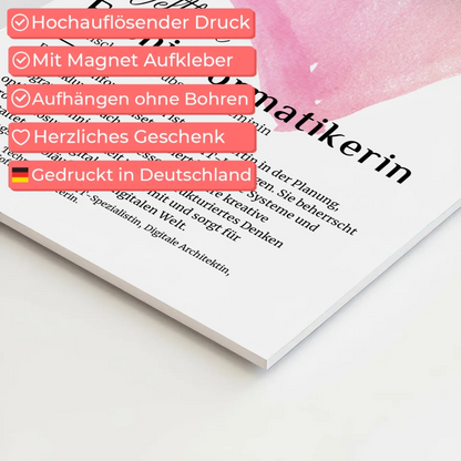 Poster Magnetisch Fachinformatikerin mit Namen Geschenkidee