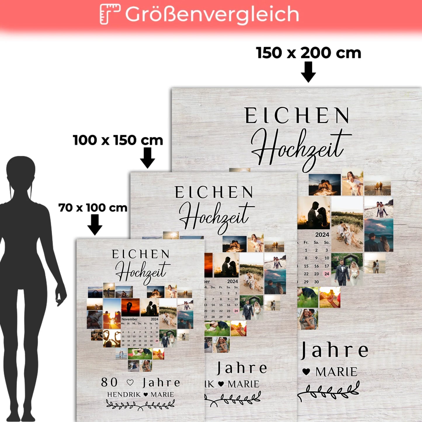 Personalisierte Decke zum 80 Hochzeitstag Eichenhochzeit Geschenk