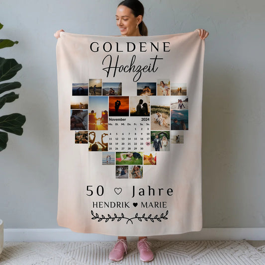 Kuscheldecke Mit Foto Geschenk für 50 Hochzeitstag