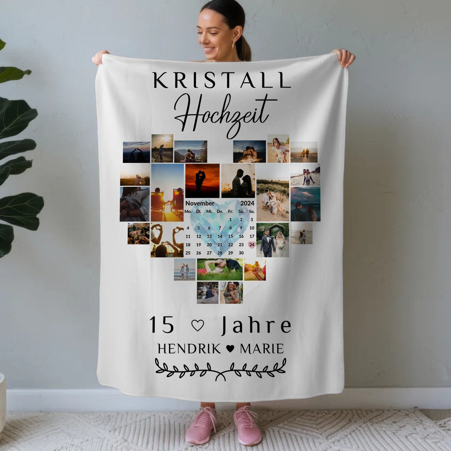 Decke Mit Foto - Geschenk zum 15. Hochzeitstag