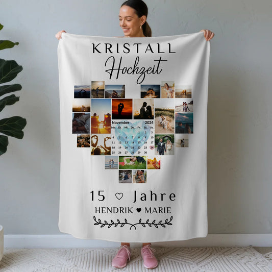 Decke Mit Foto - Geschenk zum 15. Hochzeitstag