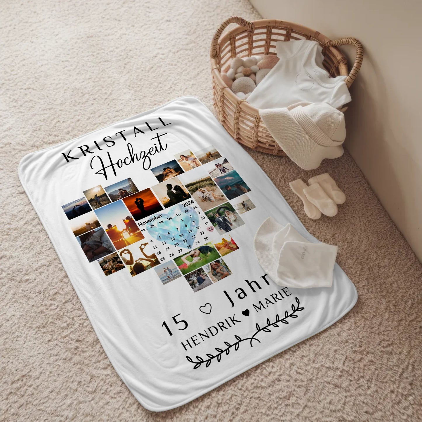 Decke Mit Foto - Geschenk zum 15. Hochzeitstag