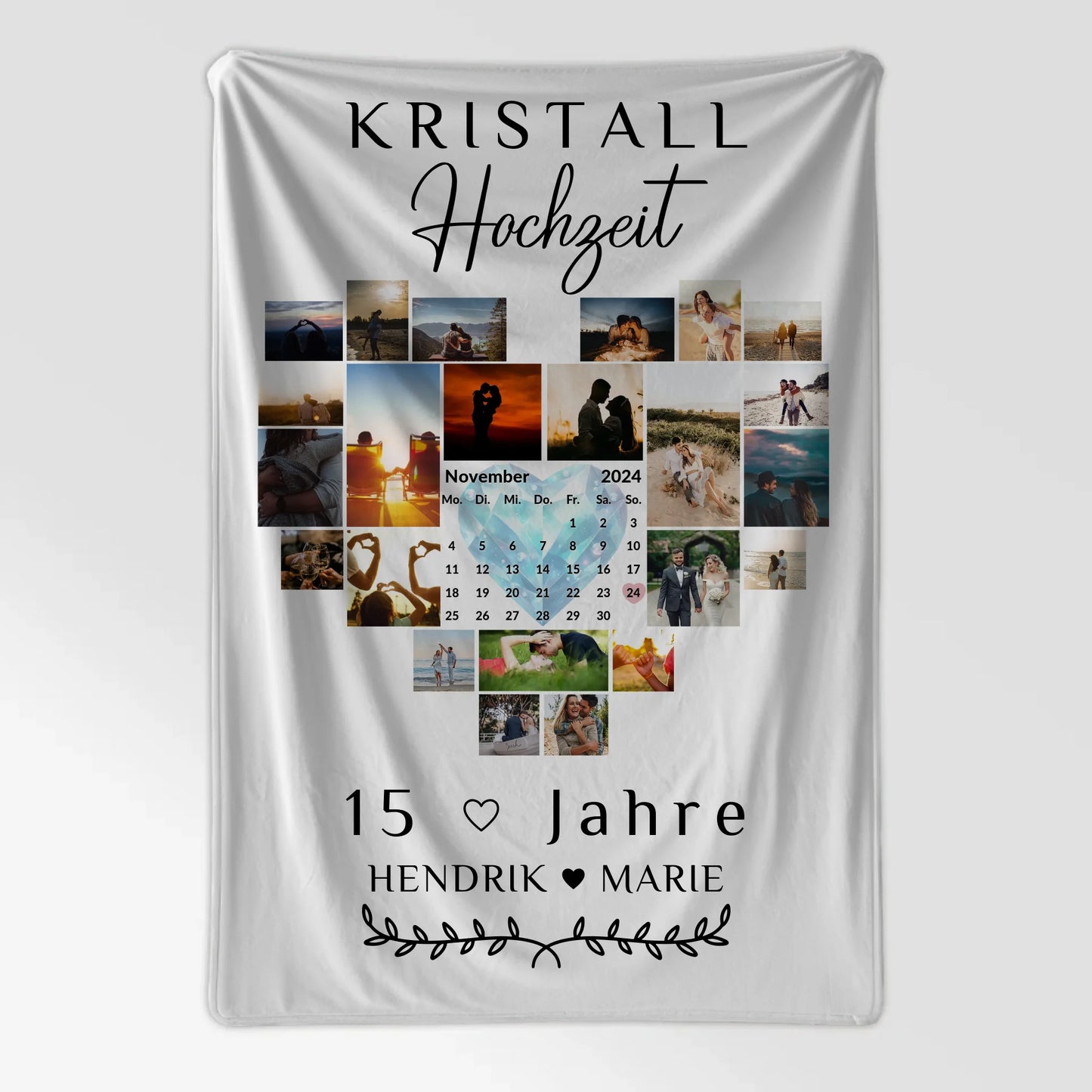 Decke Mit Foto - Geschenk zum 15. Hochzeitstag