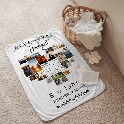 Kuscheldecke Mit Foto 8 Hochzeitstag Geschenk Blecherne Hochzeit