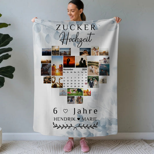 Kuscheldecke Mit Foto - Geschenk zum 6. Hochzeitstag