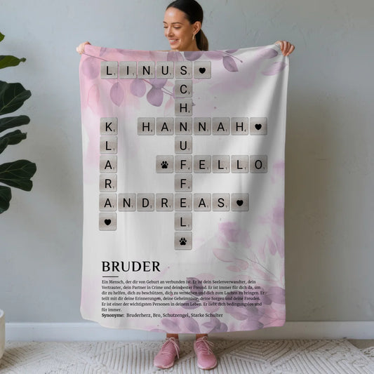Kuscheldecke Personalisiert Acrylglasbild Poster Kreuzworträtsel