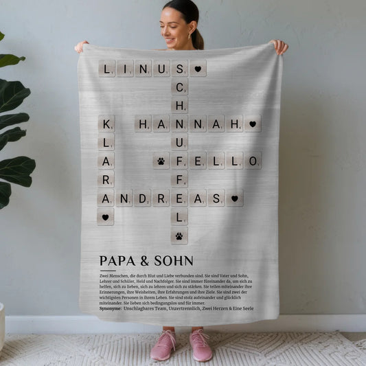 Personalisierte Decke Definition Papa Sohn Kreuzworträtsel