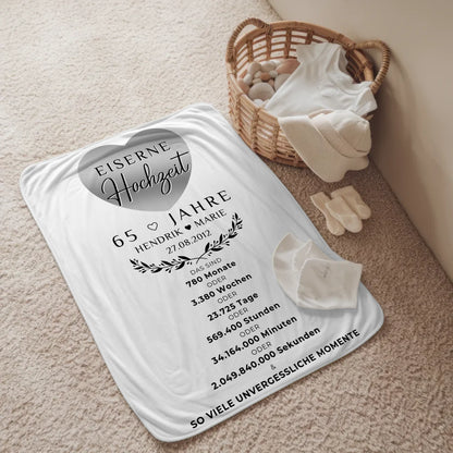 Decke Mit Foto 65 Hochzeitstag Geschenk Eiserne Hochzeit