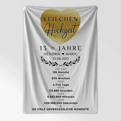 Fotodecke zum 13. Hochzeitstag Geschenk Veilchenhochzeit