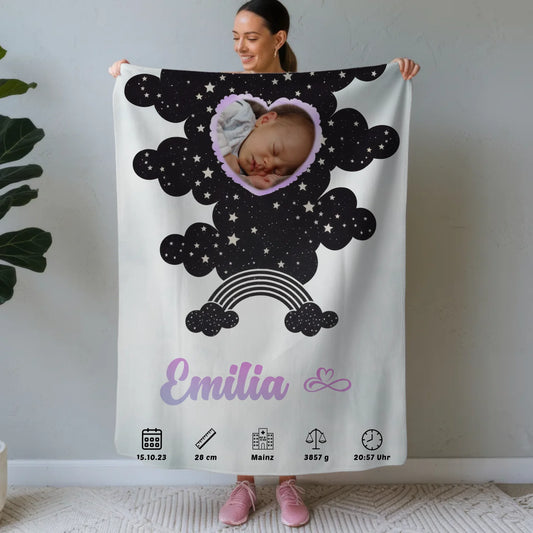 Personalisierte Babydecken Mit Namen Wasserfarben Mintgrün