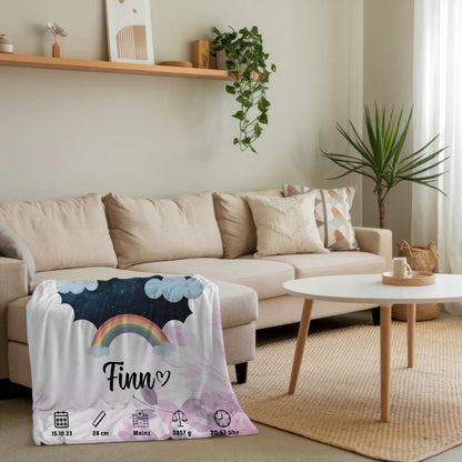 Krabbeldecke Mit Namen Geburtsdatum Pink Rosa Floral Baby