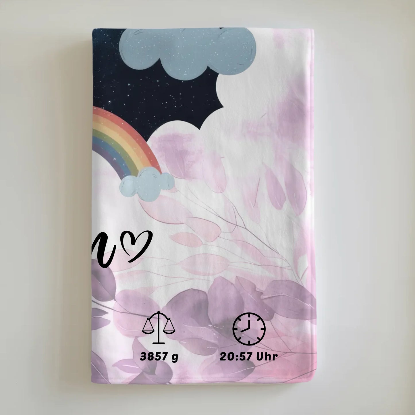 Krabbeldecke Mit Namen Geburtsdatum Pink Rosa Floral Baby