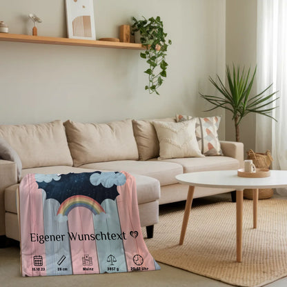 Decke Zur Geburt Mit Namen Holz Bunt Baby Geschenk