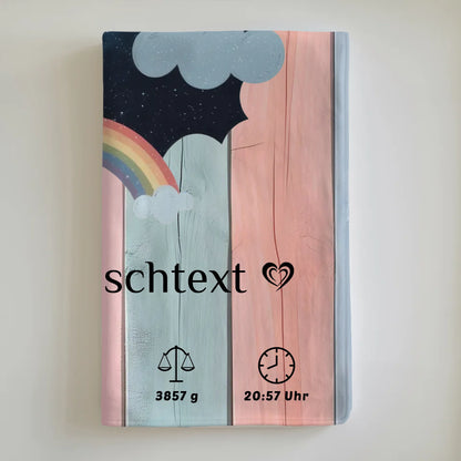 Decke Zur Geburt Mit Namen Holz Bunt Baby Geschenk