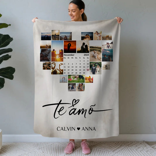 Decke Personalisiert Fotocollage Te Amo Geschenkideen