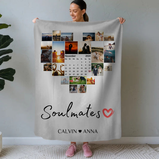 Kuscheldecke Mit Foto Fotocollage Soulmates Geschenk