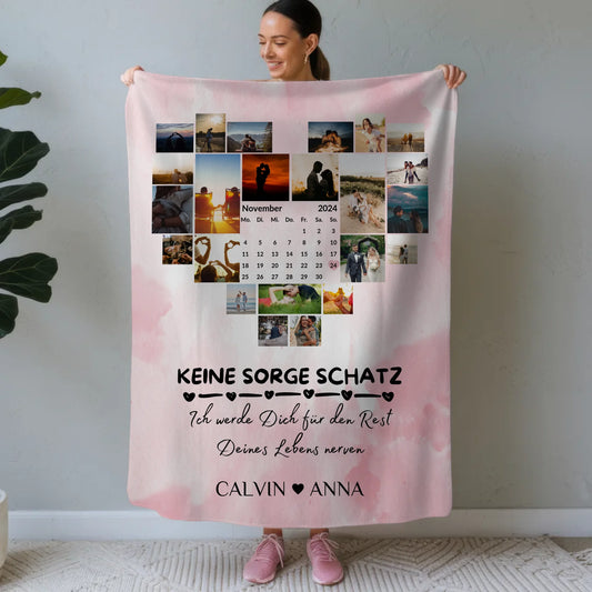 Fotodecke Fotocollage Keine Sorge Schatz Geschenkidee