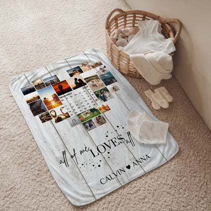 Personalisierte Kuscheldecke Fotocollage All Of Me Loves You für Paare