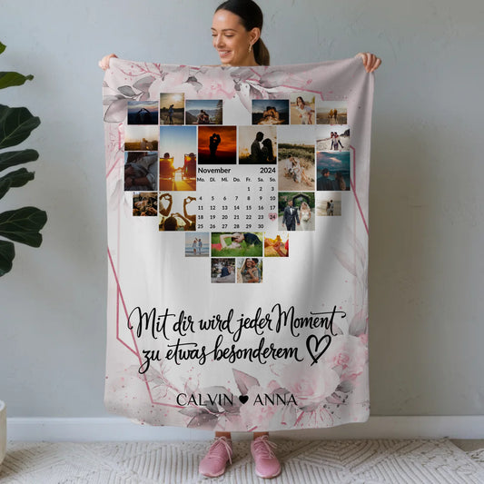 Personalisierte Decke Fotocollage Jeder Moment Geschenk