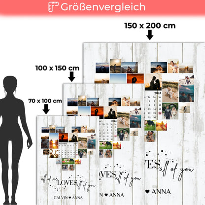 Personalisierte Kuscheldecke Fotocollage All Of Me Loves You für Paare