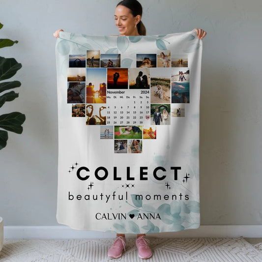 Personalisierte Kuscheldecke Fotocollage Schöne Momente