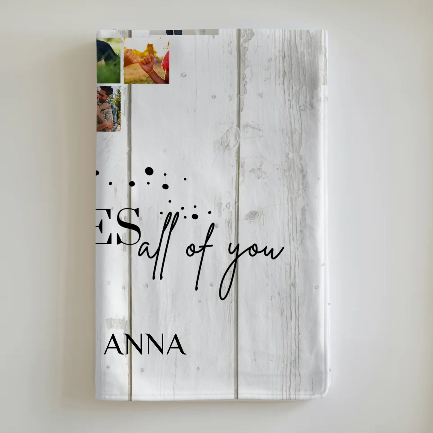 Personalisierte Kuscheldecke Fotocollage All Of Me Loves You für Paare