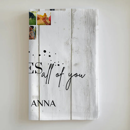 Personalisierte Kuscheldecke Fotocollage All Of Me Loves You für Paare