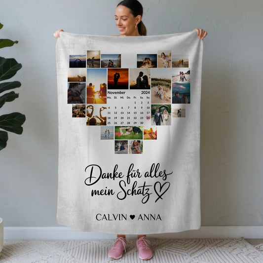 Decke Mit Foto Fotocollage Danke Für Alles Mein Schatz