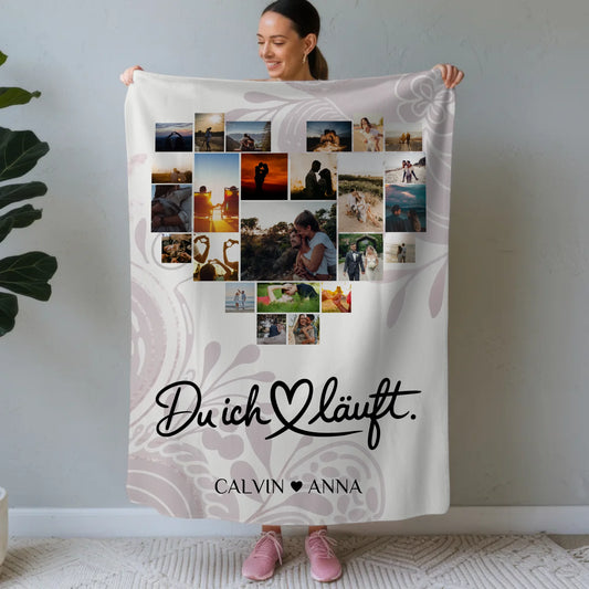 Decke Personalisiert Fotocollage Du Ich Läuft Geschenk