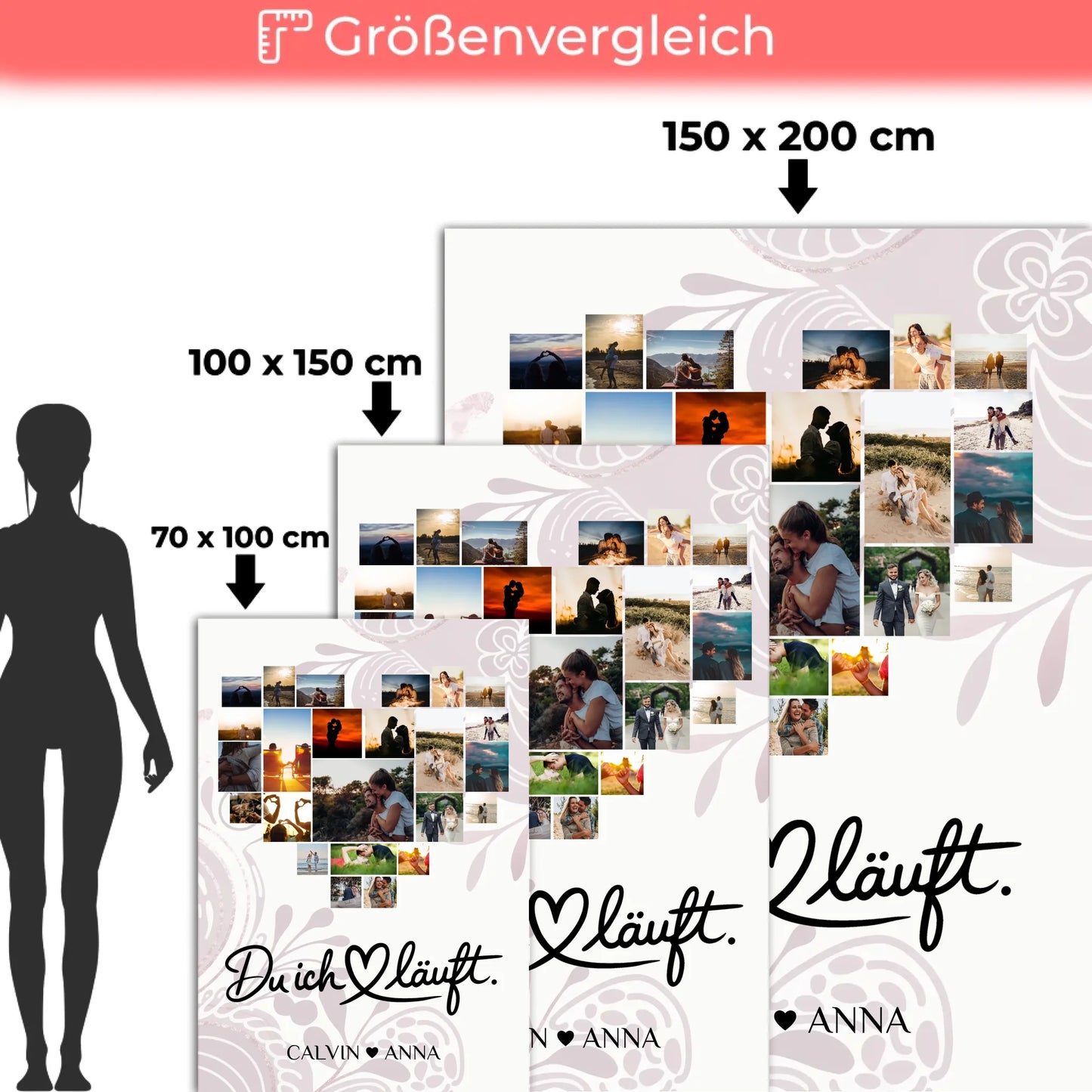 Decke Personalisiert Fotocollage Du Ich Läuft Geschenk