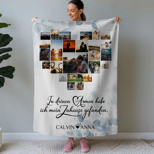 Kuscheldecke Foto Fotocollage In Deinen Armen Zuhause