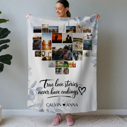 Foto Auf Decke Personalisiert Fotocollage True Love Stories
