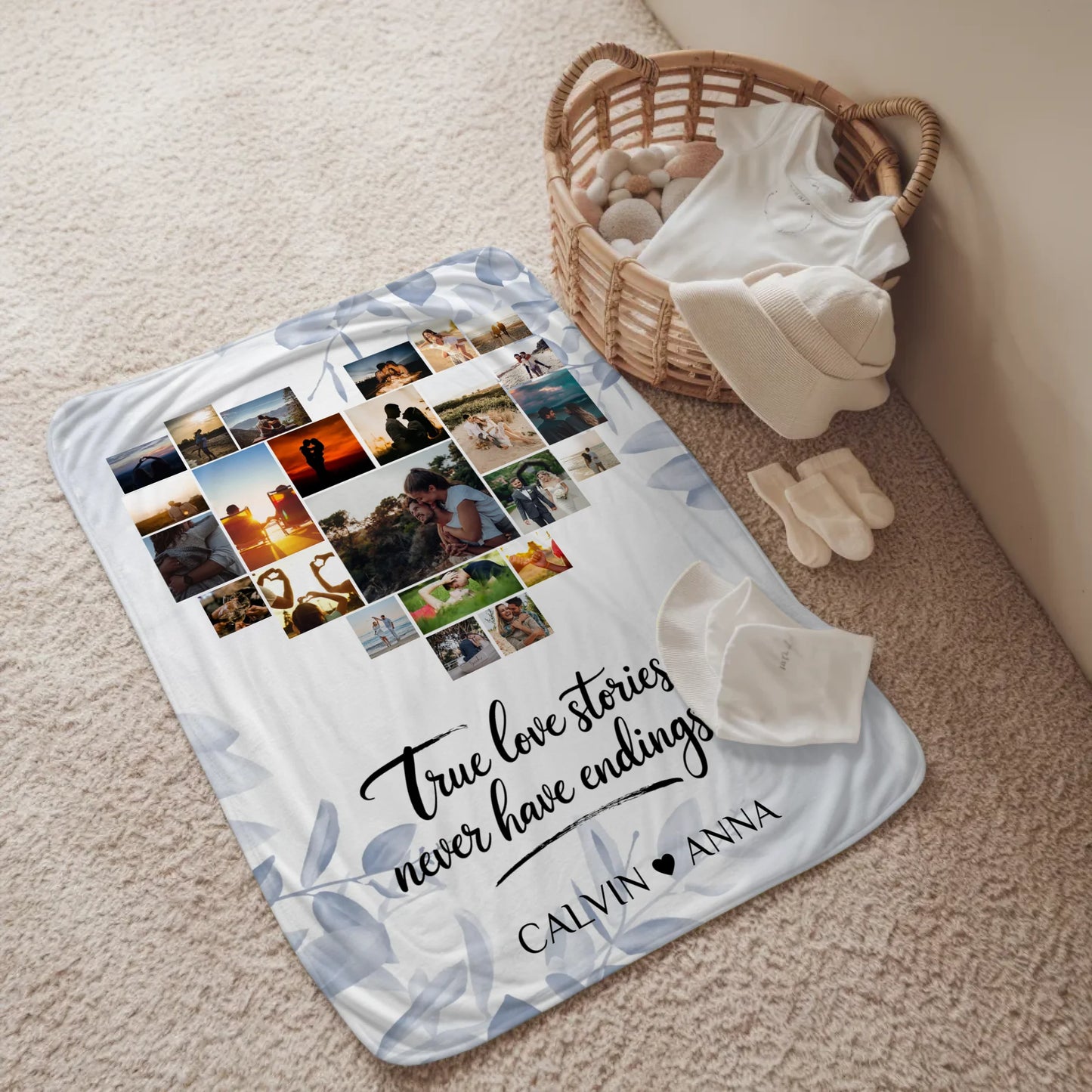 Foto Auf Decke Personalisiert Fotocollage True Love Stories