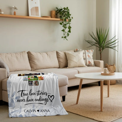 Foto Auf Decke Personalisiert Fotocollage True Love Stories